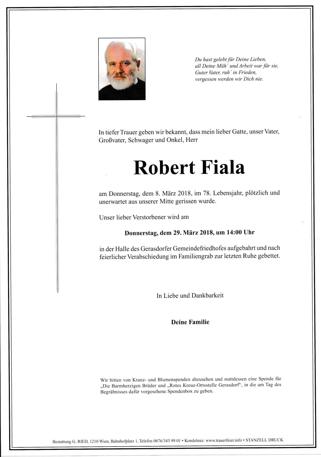 Traueranzeige von Robert Fiala
