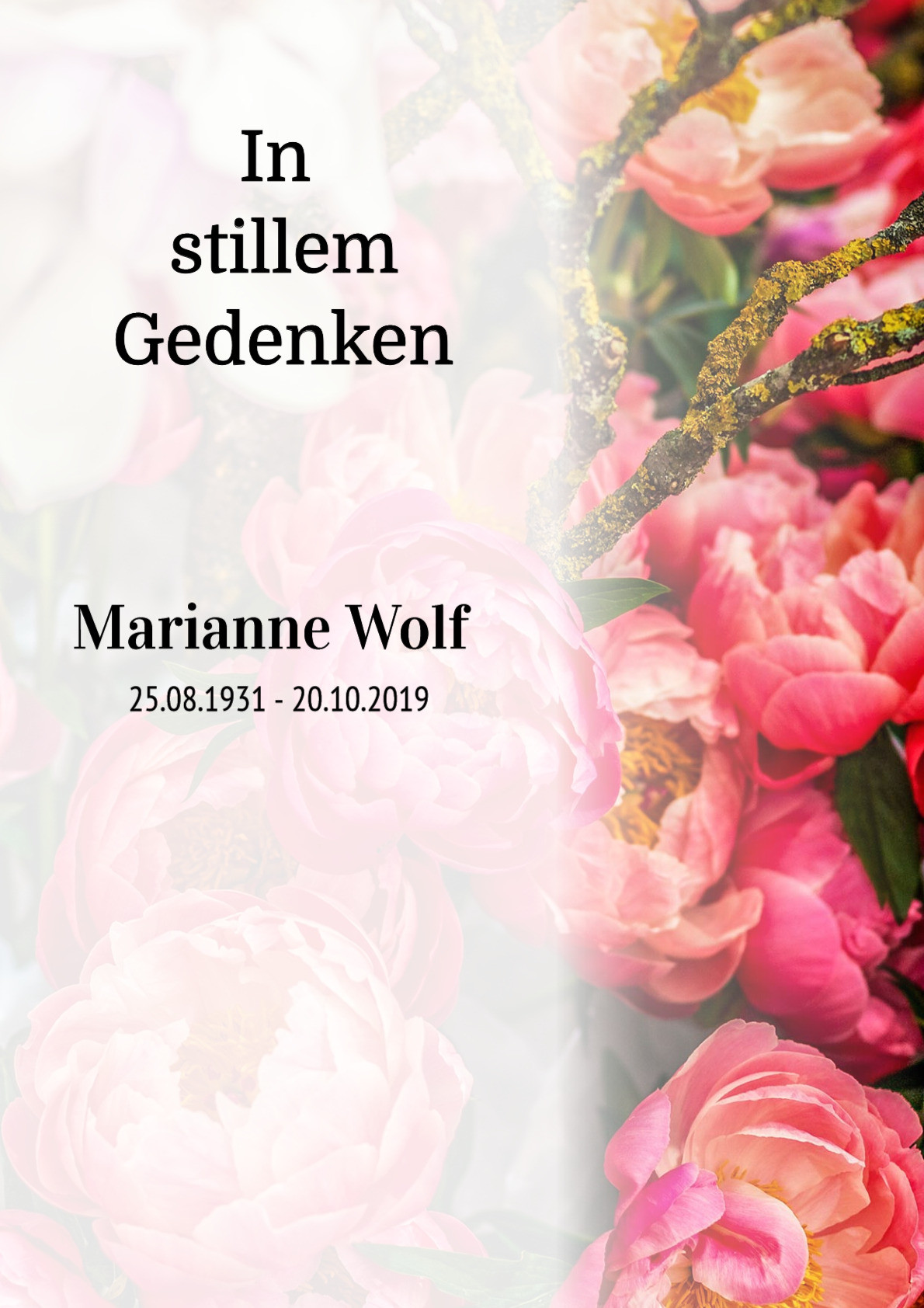 Traueranzeige von Marianne Wolf