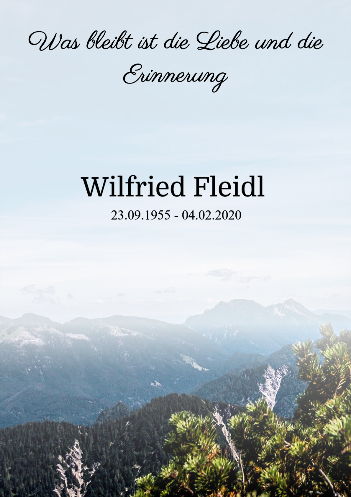 Traueranzeige von Wilfried Fleidl
