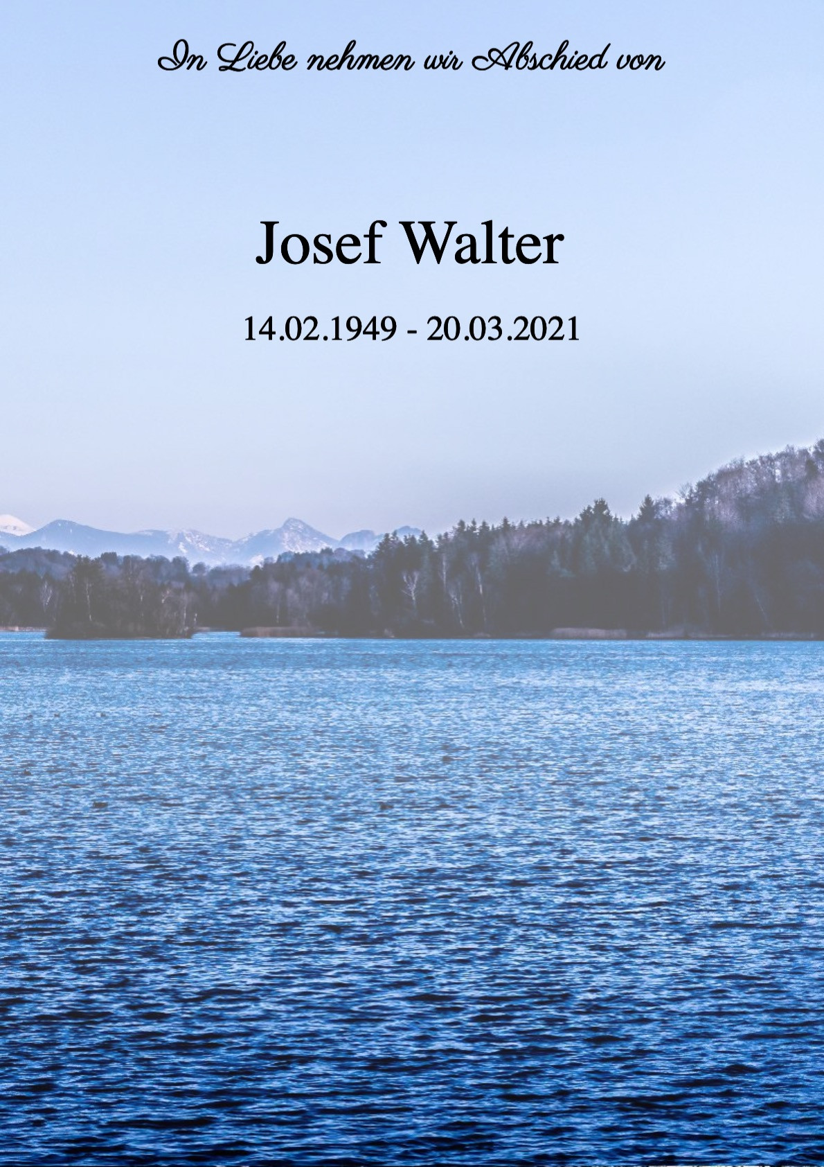 Traueranzeige von Josef Walter