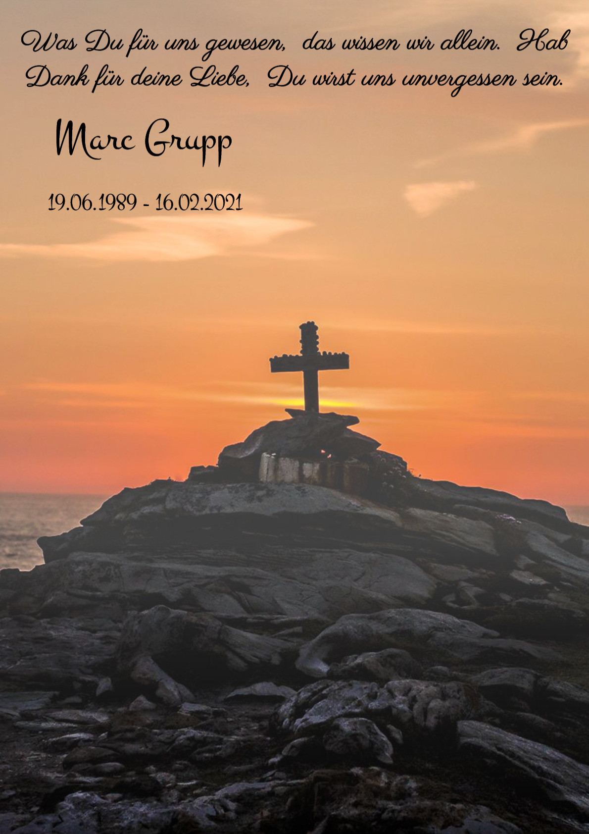 Traueranzeige von Marc Grupp