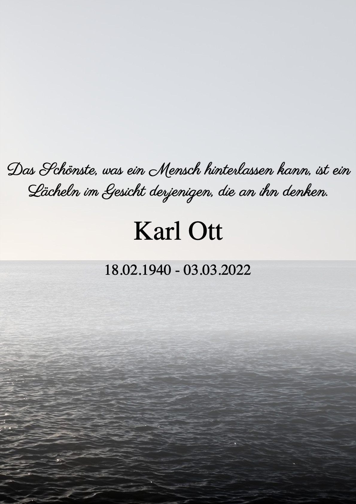 Traueranzeige von Karl Ott