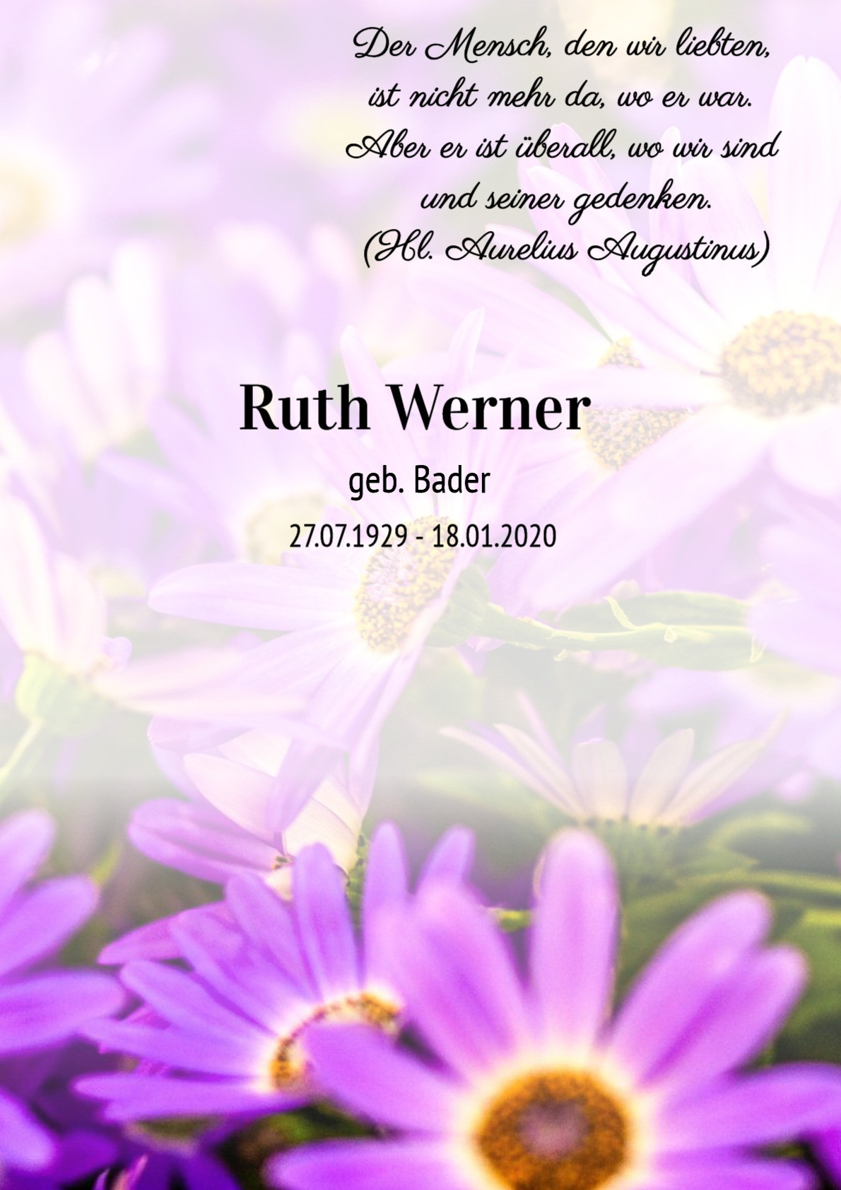 Traueranzeige von Ruth Werner
