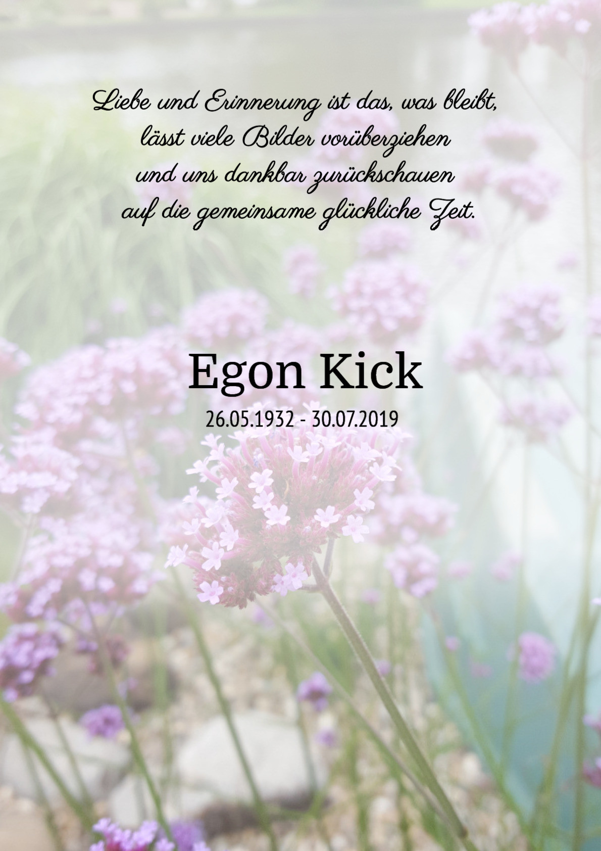 Traueranzeige von Egon Kick