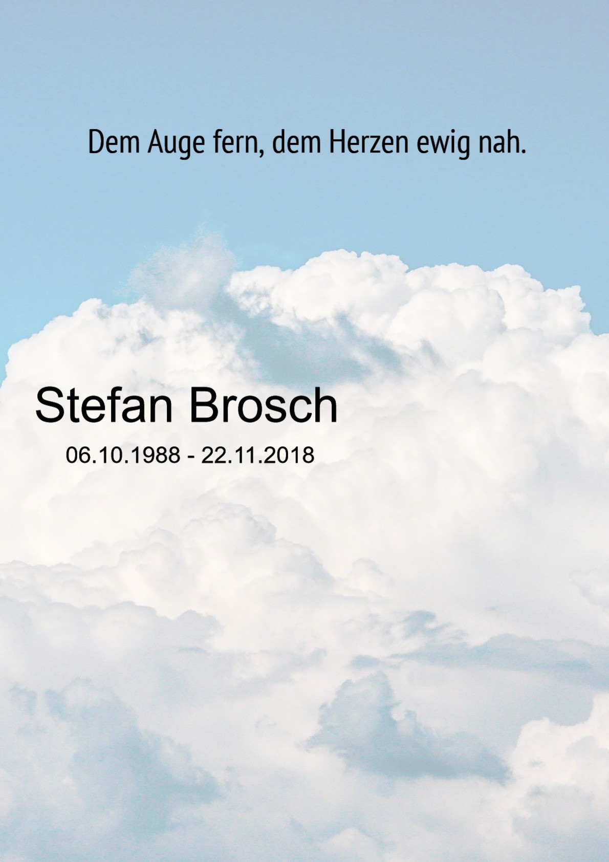 Traueranzeige von Stefan Brosch