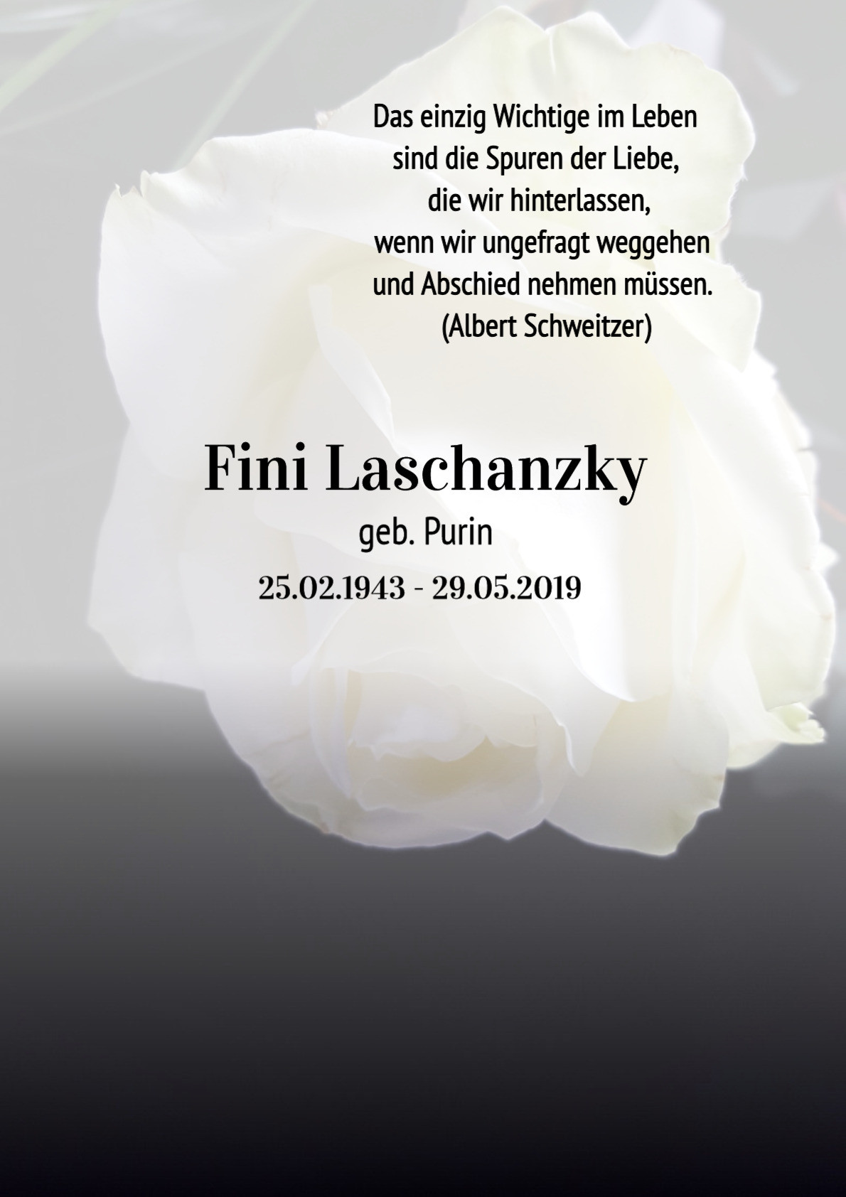 Traueranzeige von Fini Laschanzky
