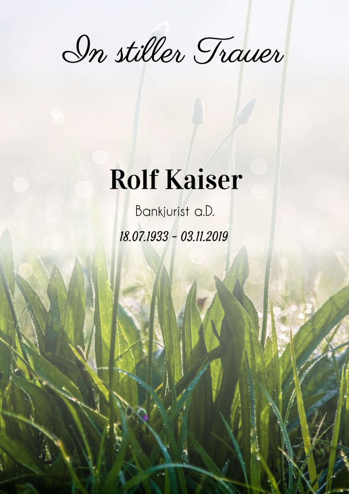 Traueranzeige von Rolf Kaiser