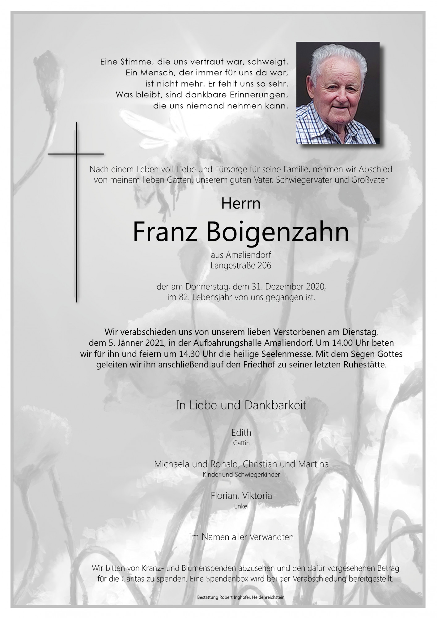 Traueranzeige von Franz Boigenzahn
