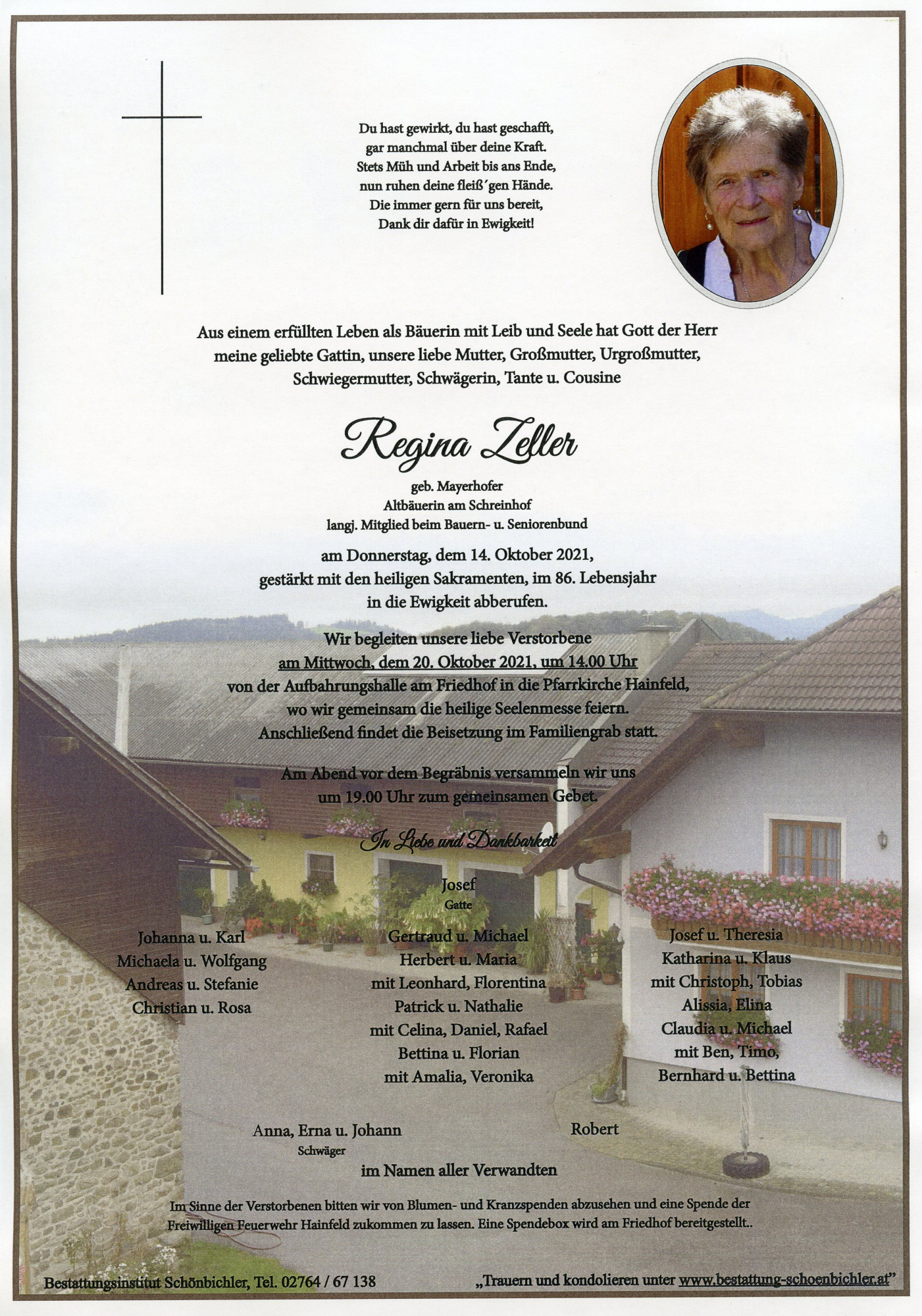 Traueranzeige von Regina Zeller