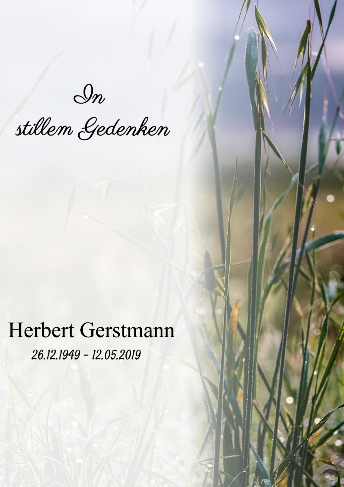 Traueranzeige von Herbert Gerstmann