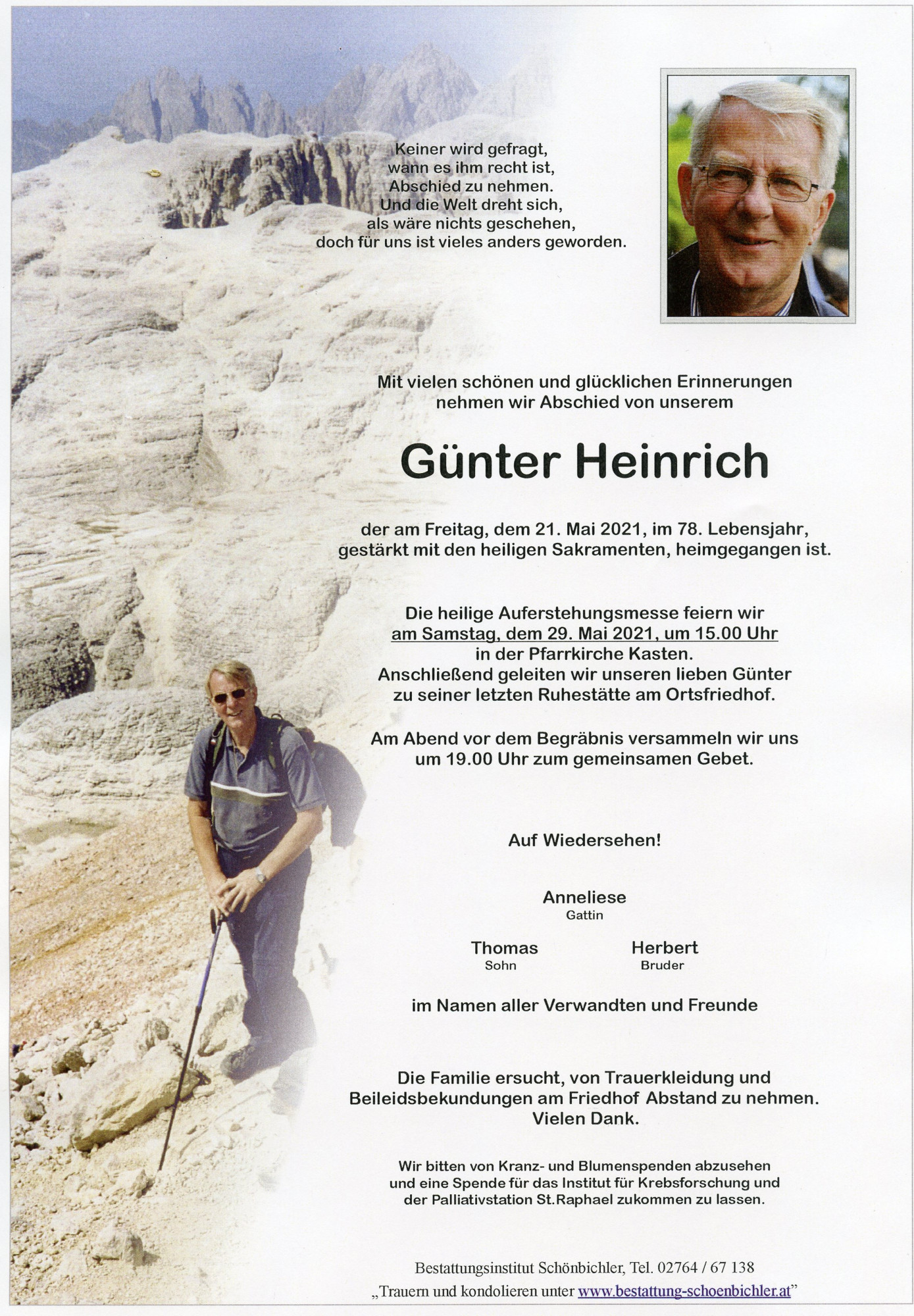 Traueranzeige von Günter Heinrich