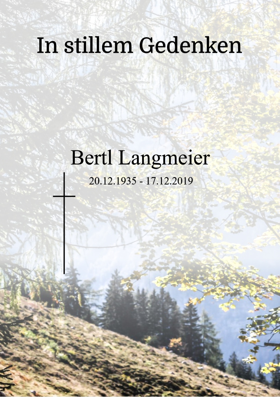 Traueranzeige von Bertl Langmeier