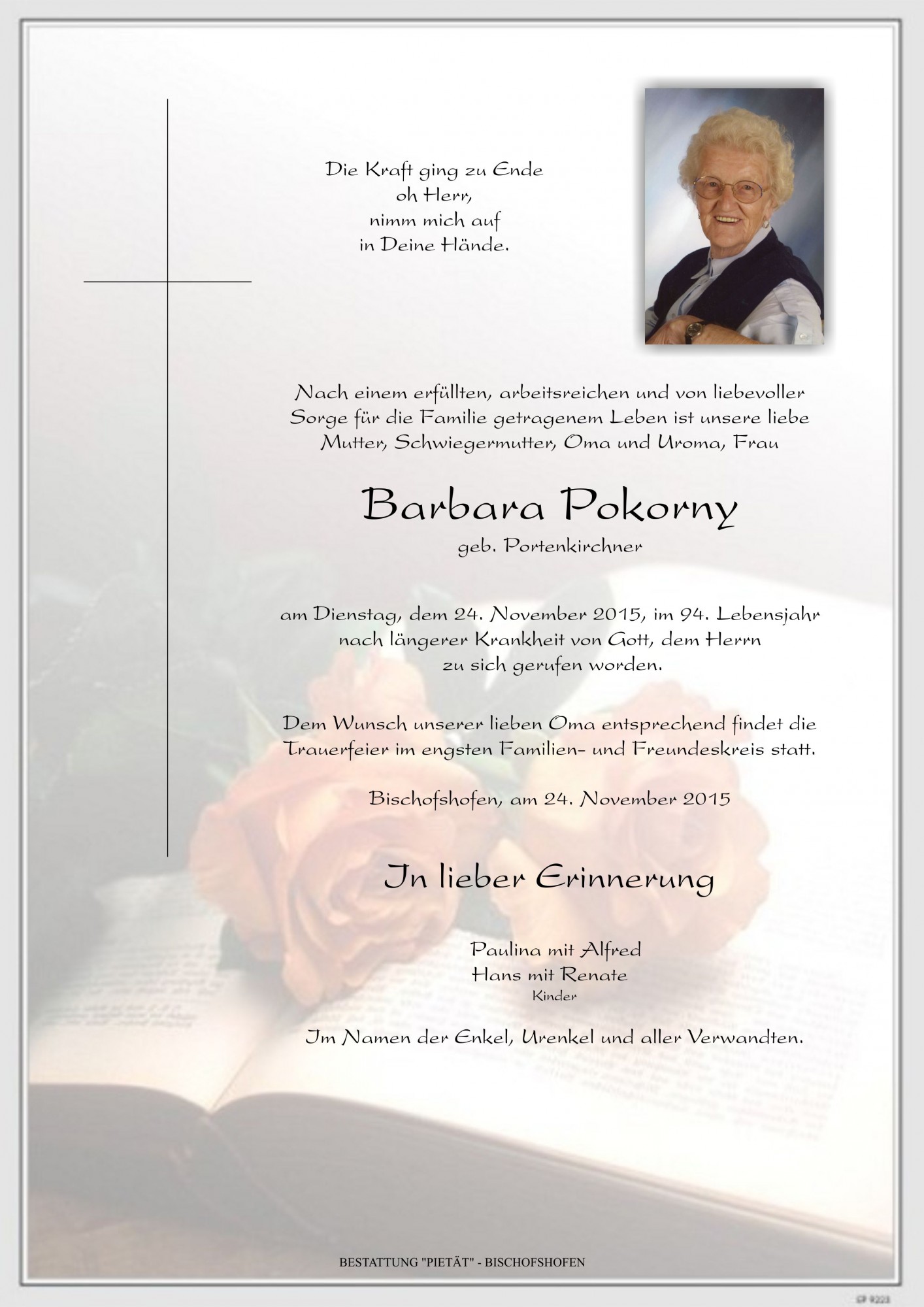 Traueranzeige von Barbara Pokorny