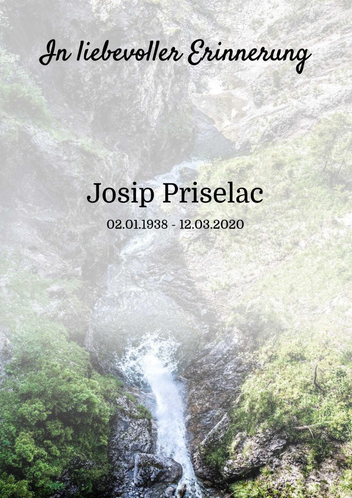 Traueranzeige von Josip Priselac