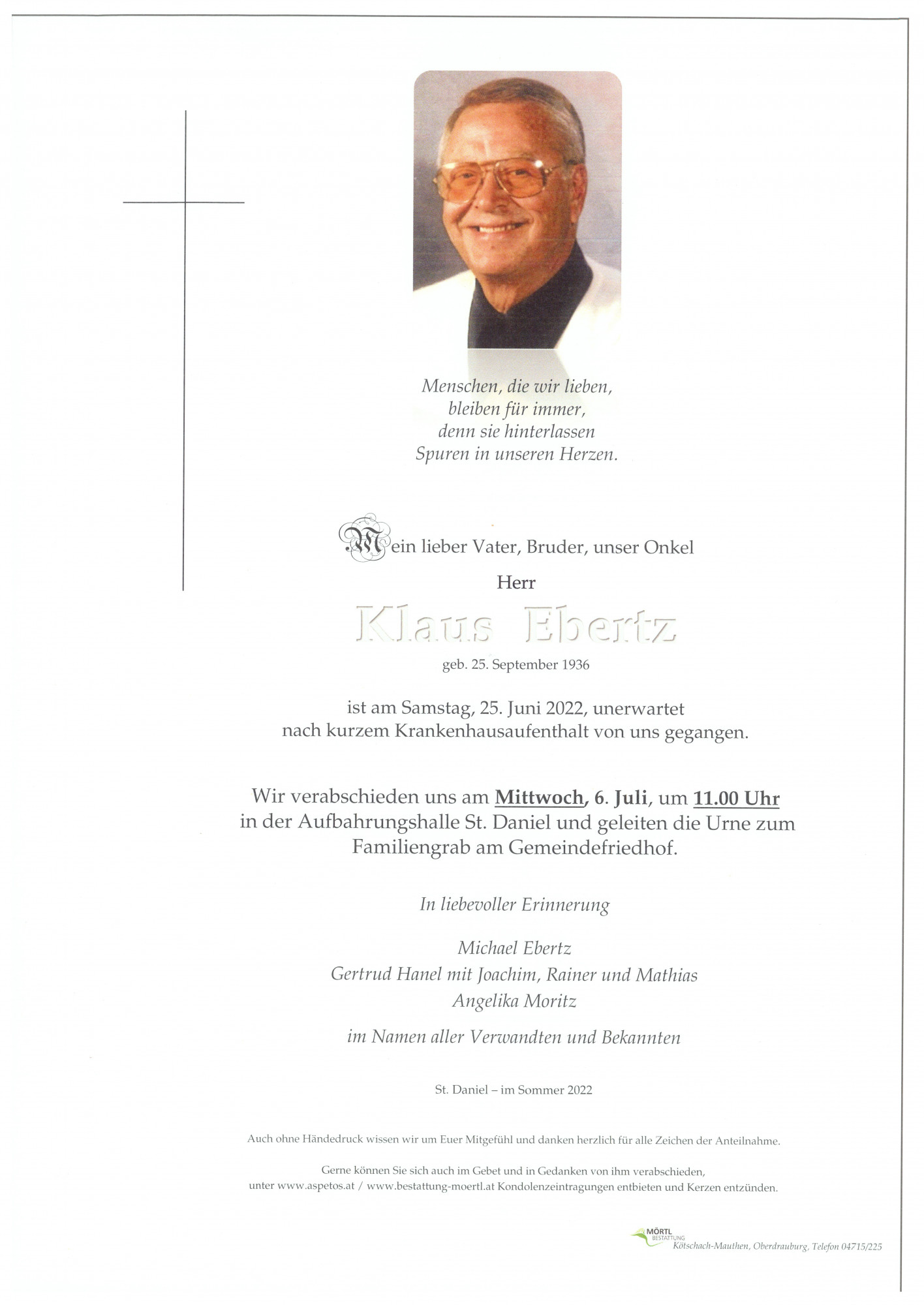 Traueranzeige von Klaus Ebertz