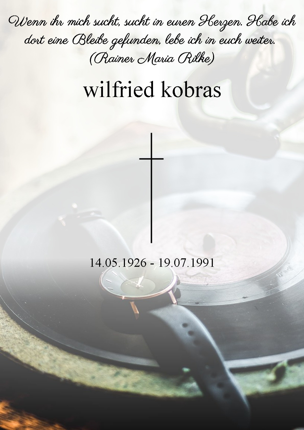 Traueranzeige von wilfried kobras