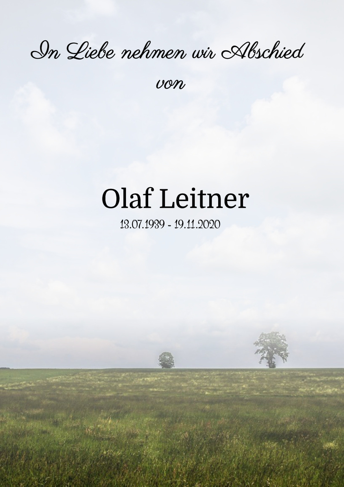 Traueranzeige von Olaf Leitner