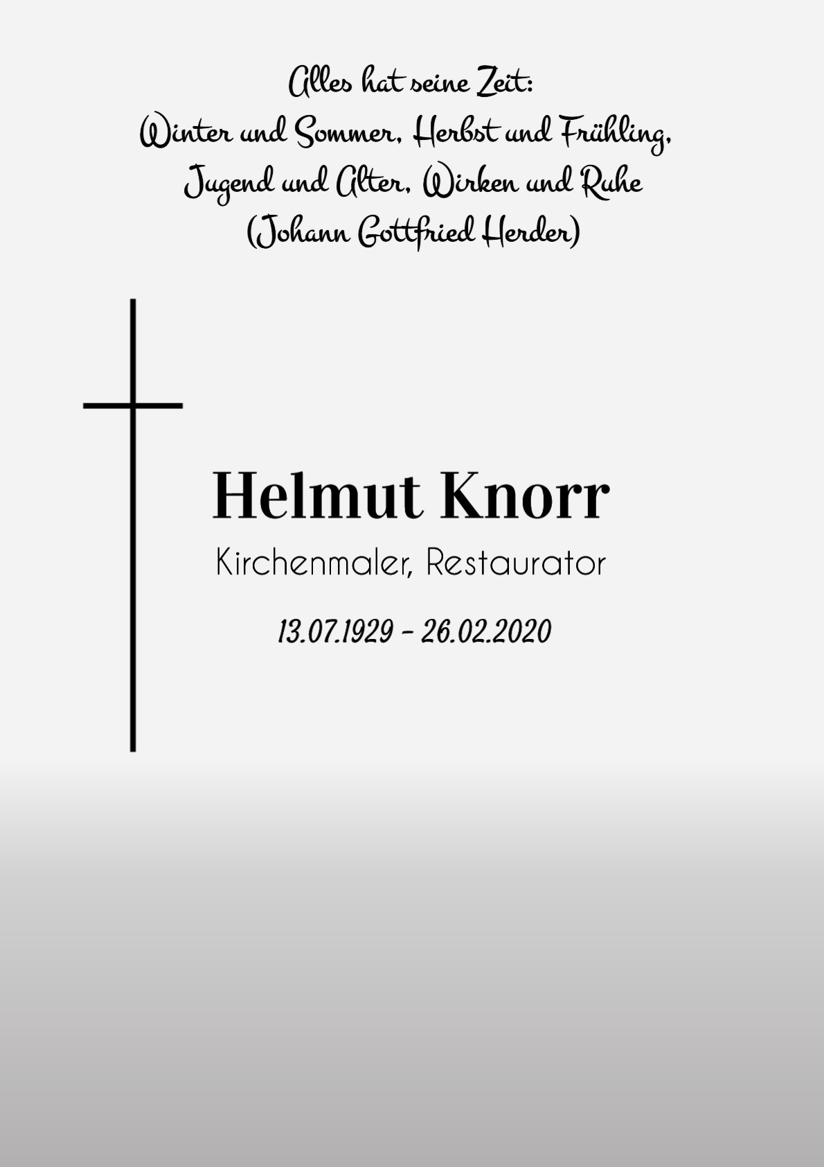 Traueranzeige von Helmut Knorr