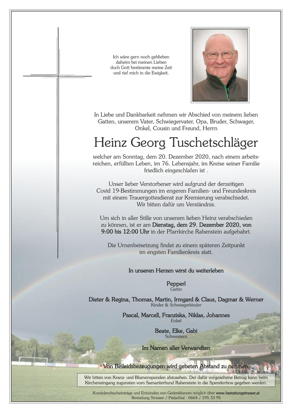 Traueranzeige von Heinz Georg Tuschetschläger
