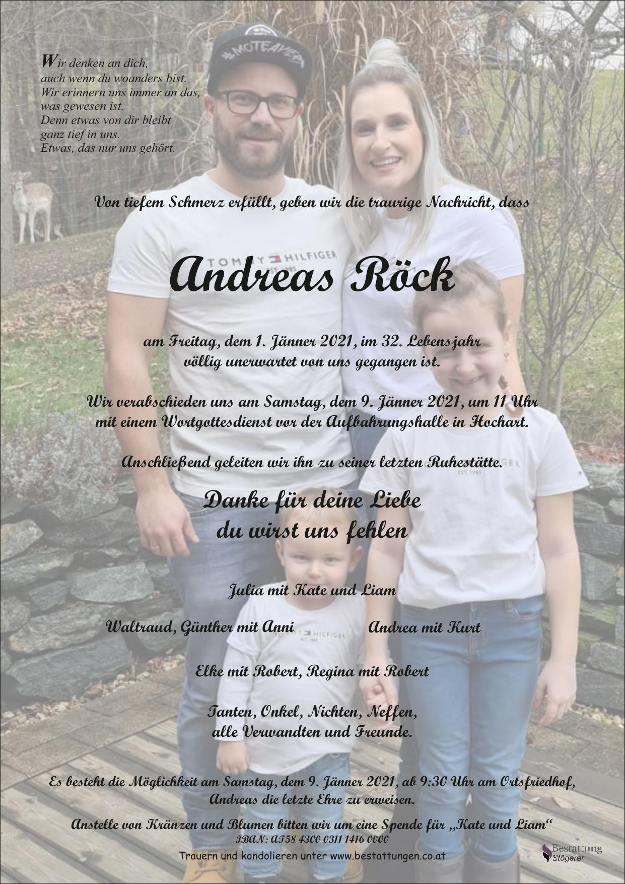 Traueranzeige von Andreas Röck