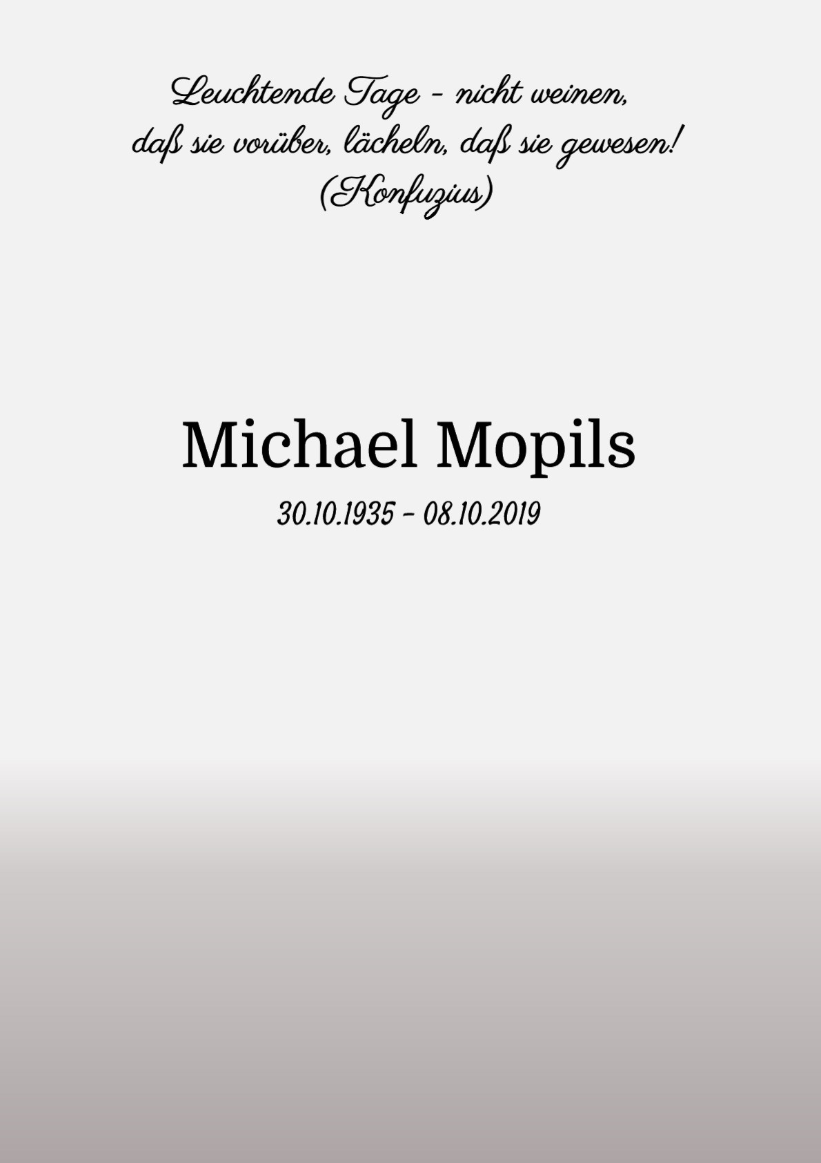 Traueranzeige von Michael Mopils