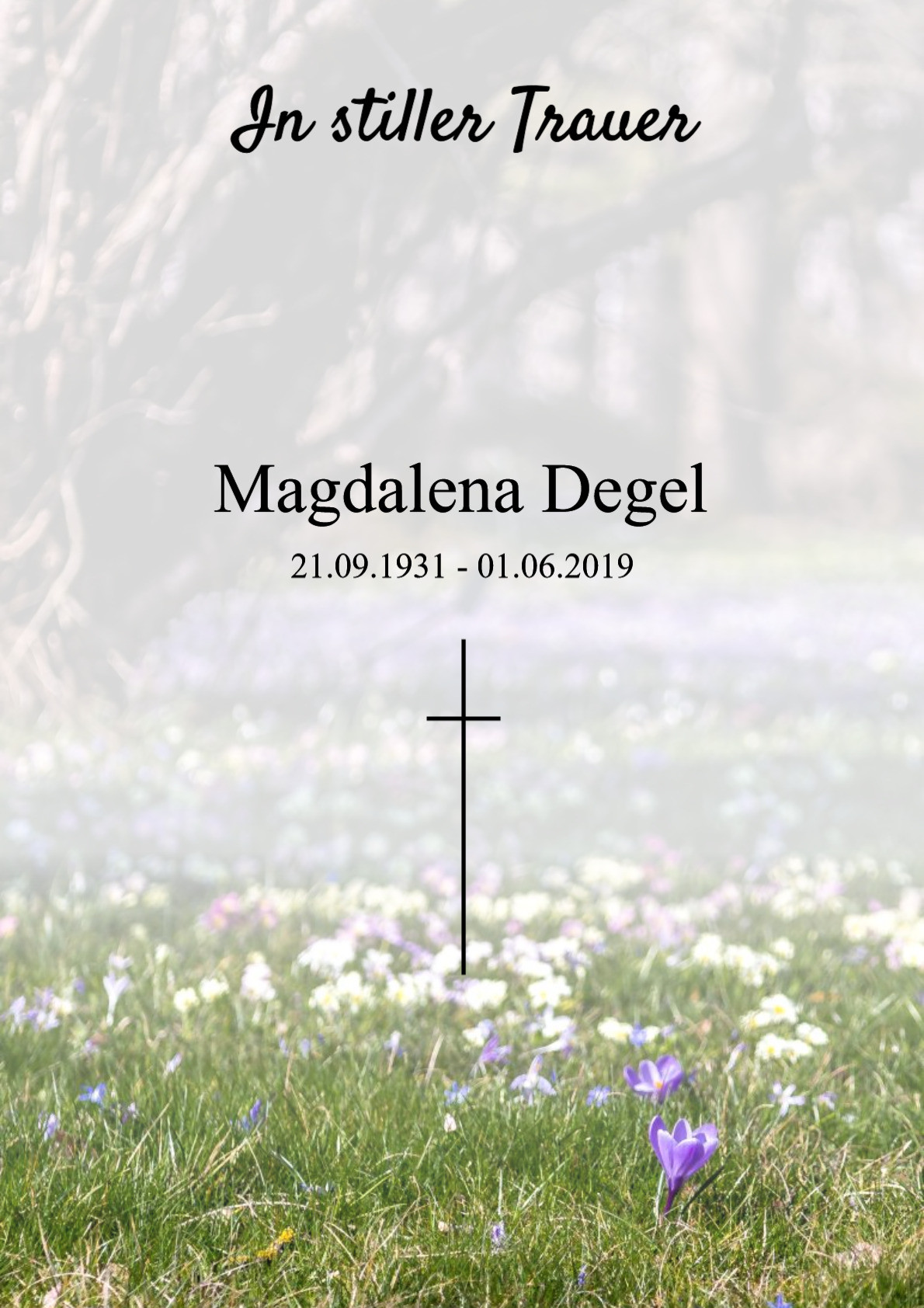 Traueranzeige von Magdalena Degel