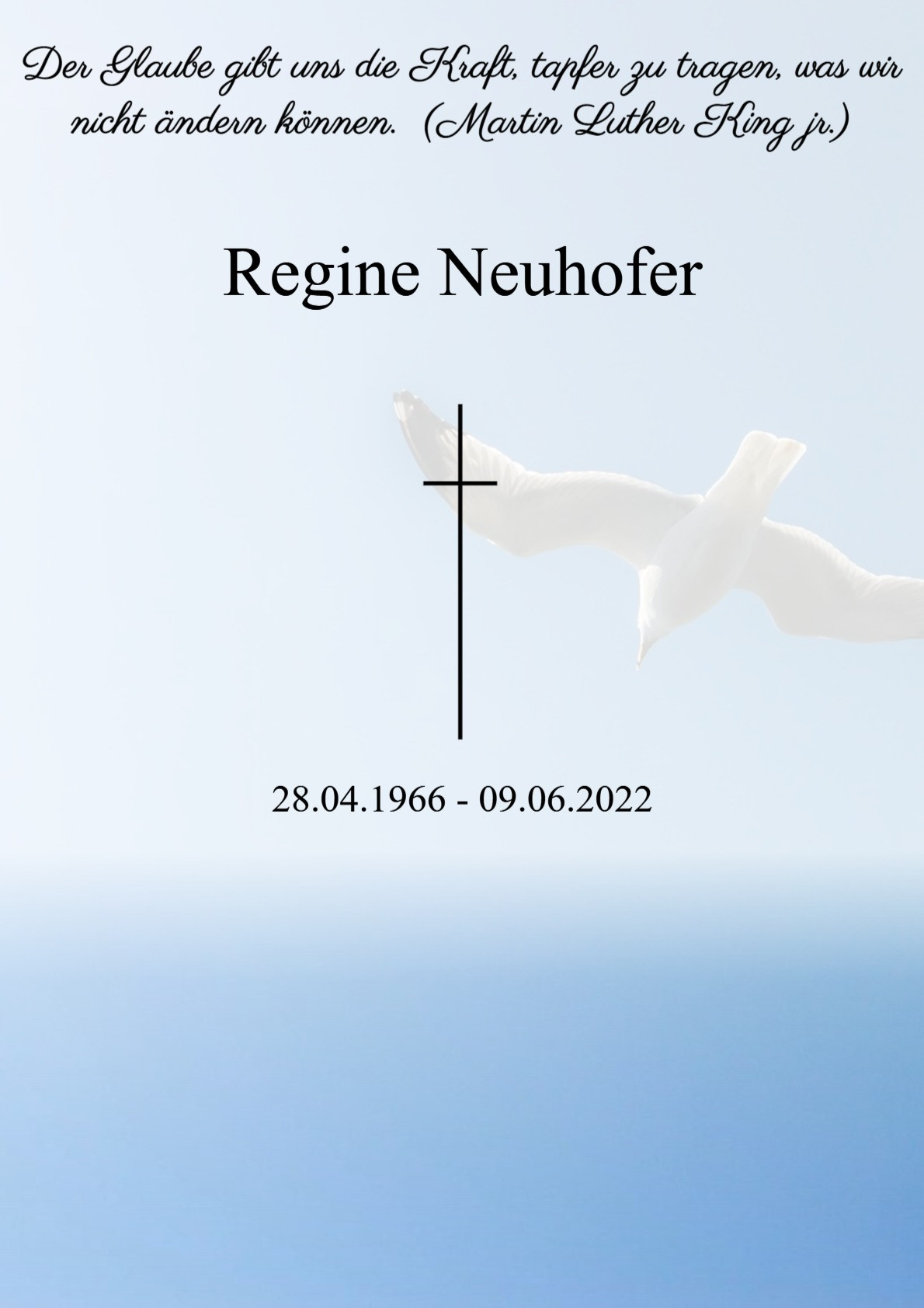 Traueranzeige von Regine Neuhofer