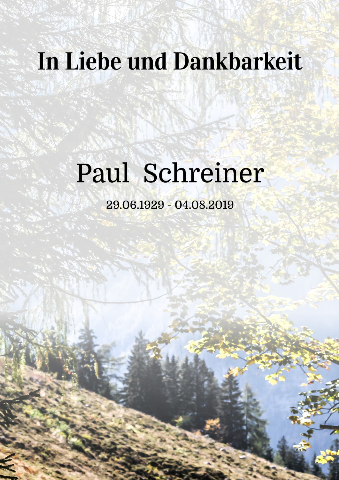 Traueranzeige von Paul Schreiner