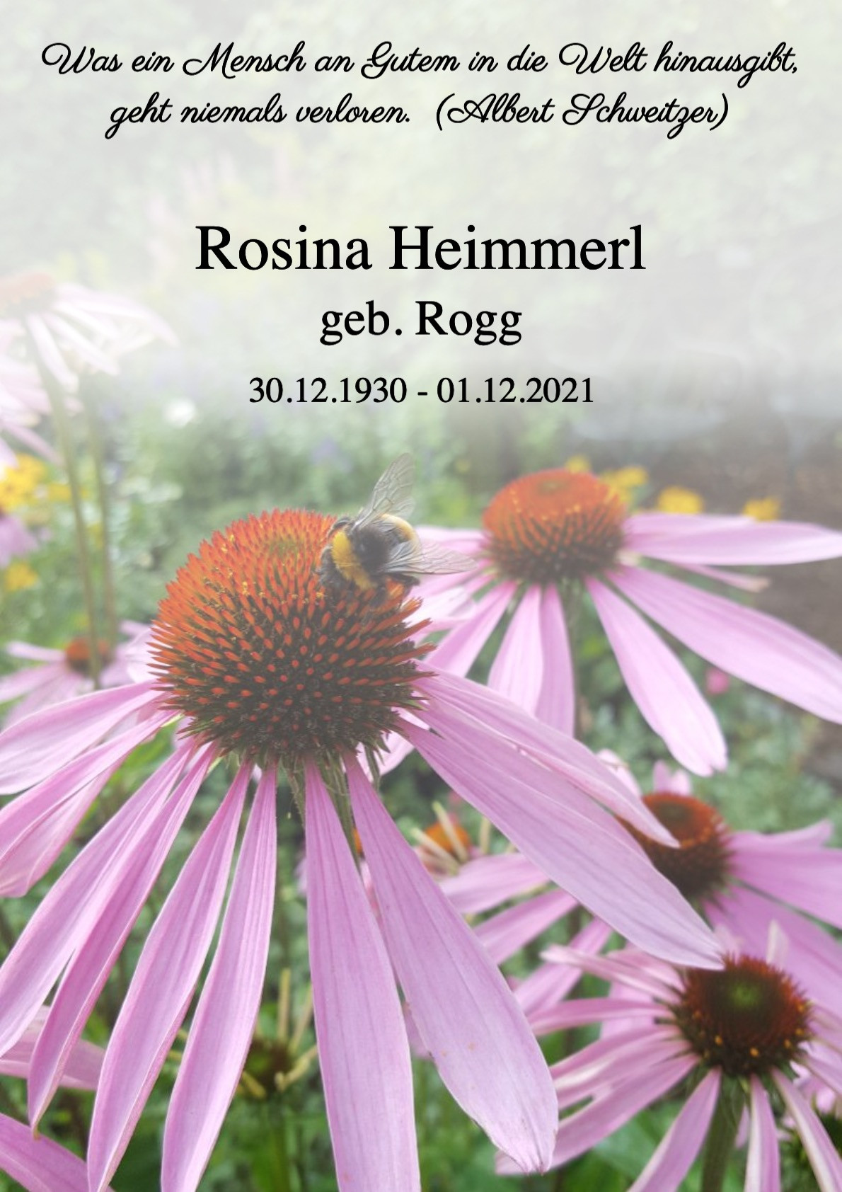 Traueranzeige von Rosina Heimmerl