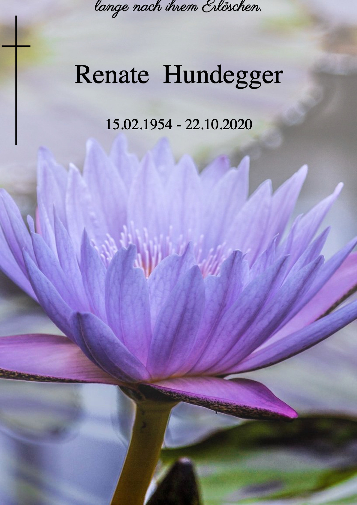 Traueranzeige von Renate Hundegger