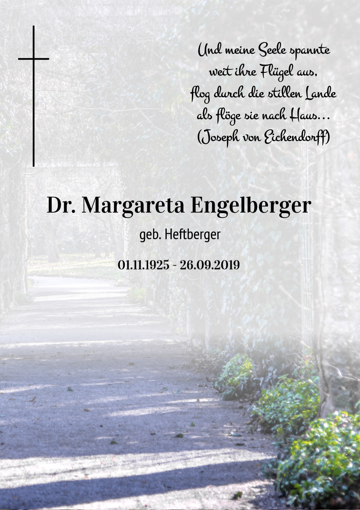 Traueranzeige von Dr. Margareta Engelberger