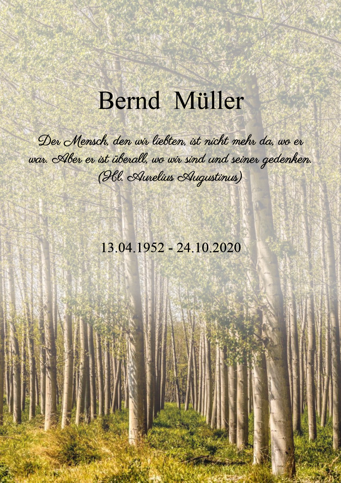Traueranzeige von Bernd Müller
