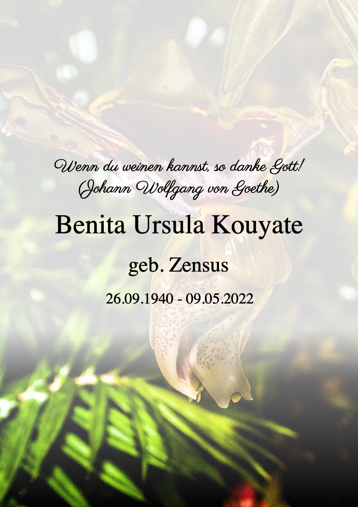Traueranzeige von Benita Ursula Kouyate