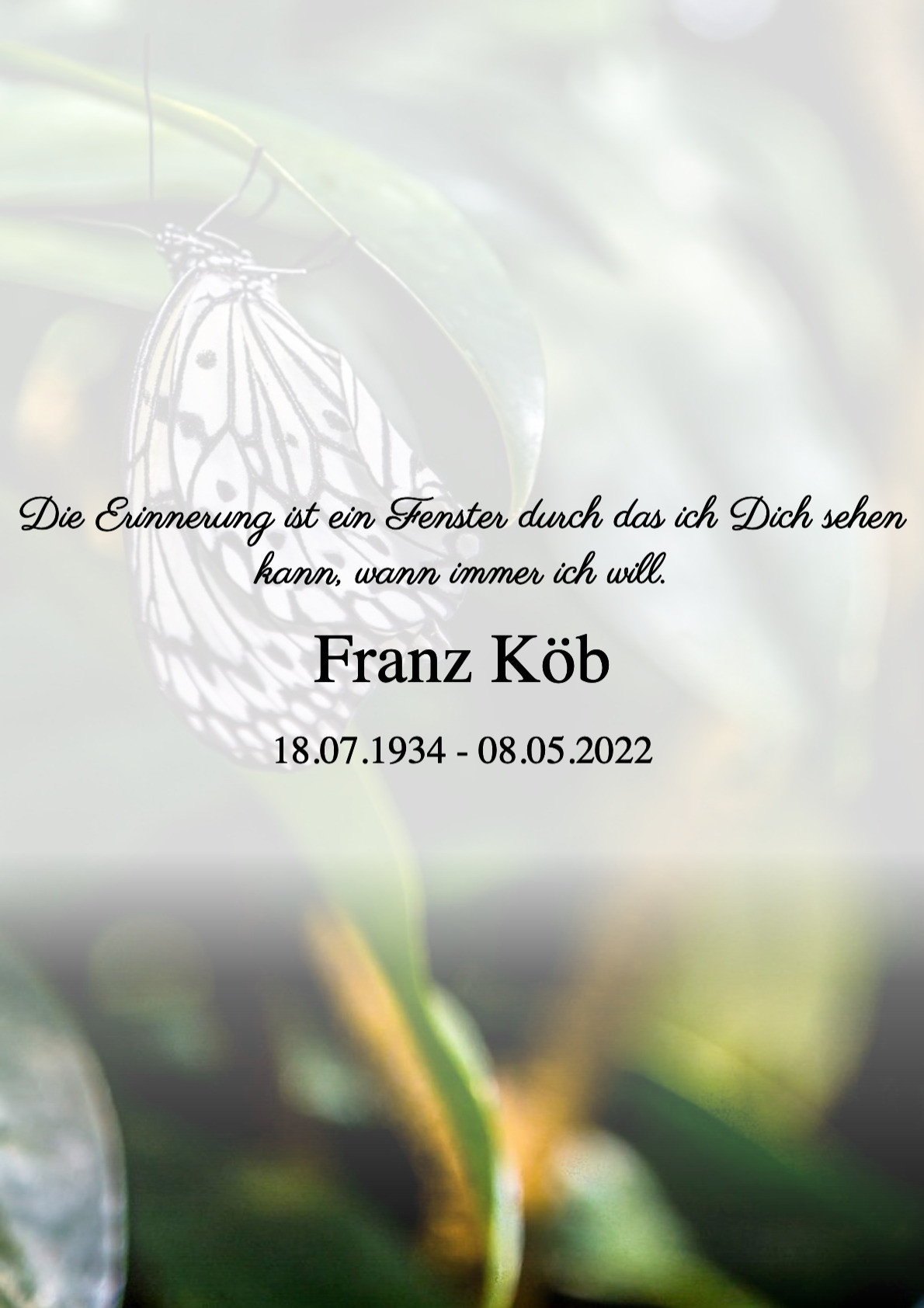 Traueranzeige von Franz Köb