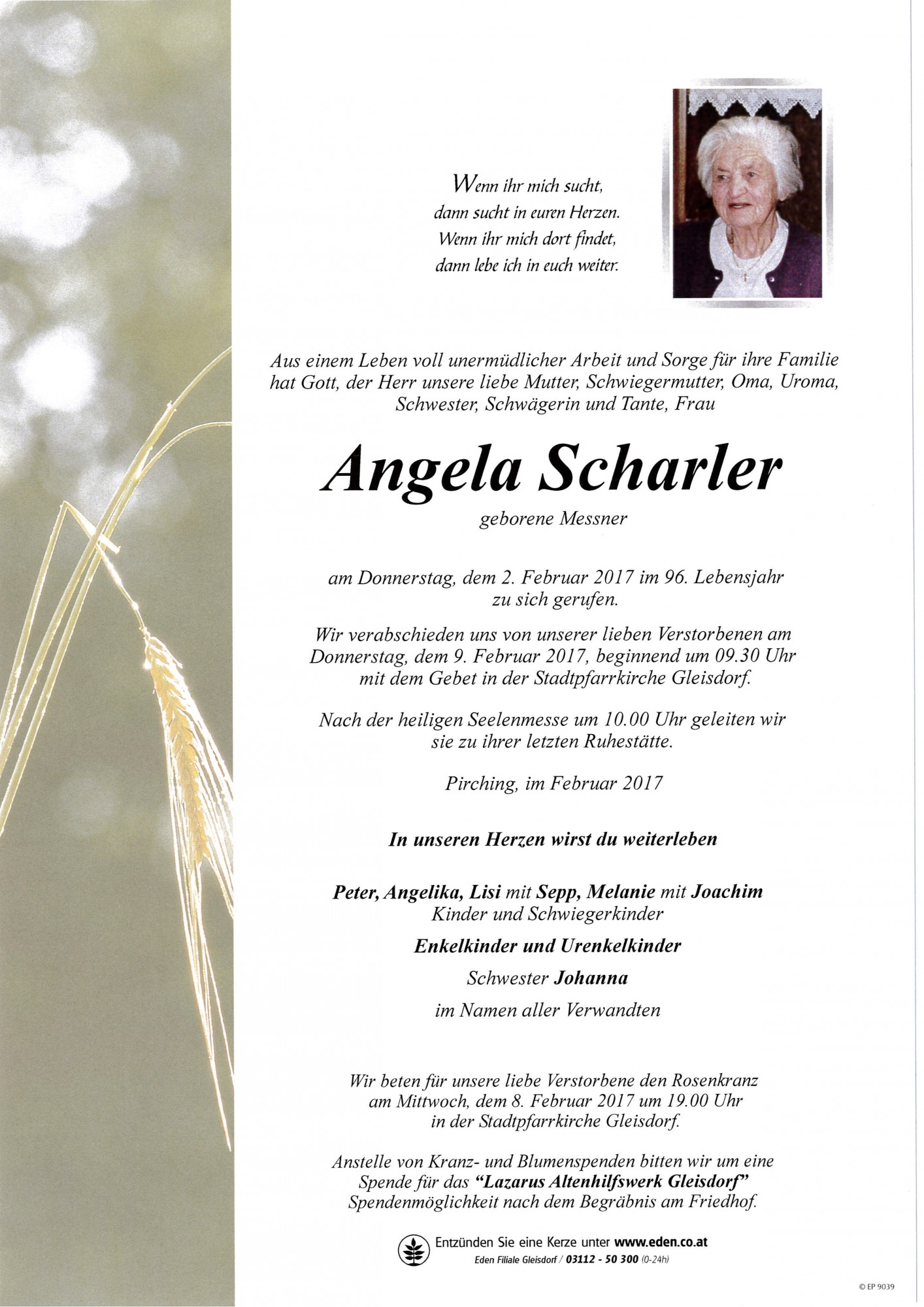 Traueranzeige von Angela Scharler