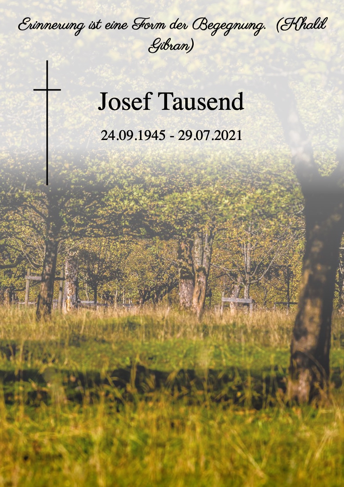 Traueranzeige von Josef Tausend
