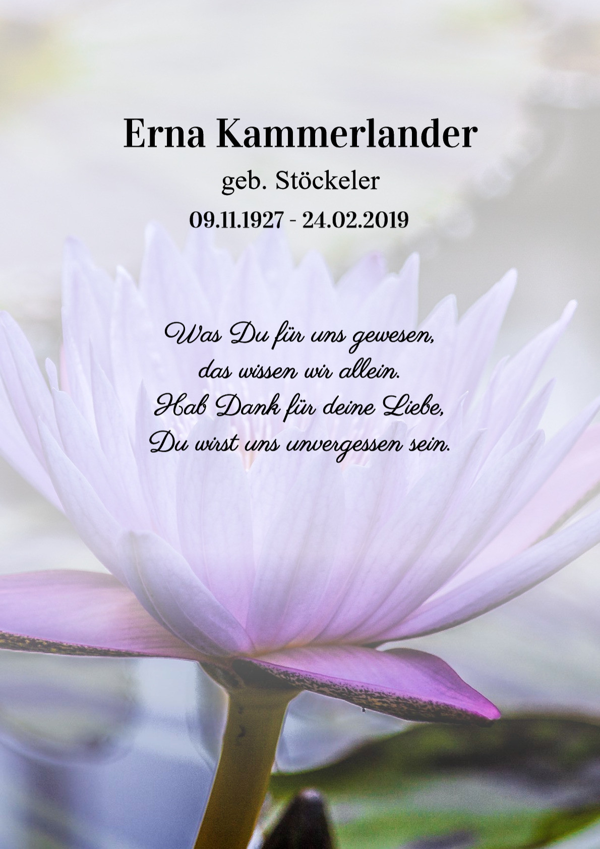 Traueranzeige von Erna Kammerlander
