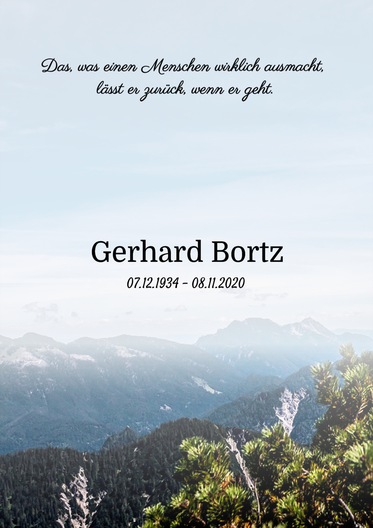 Traueranzeige von Gerhard Bortz