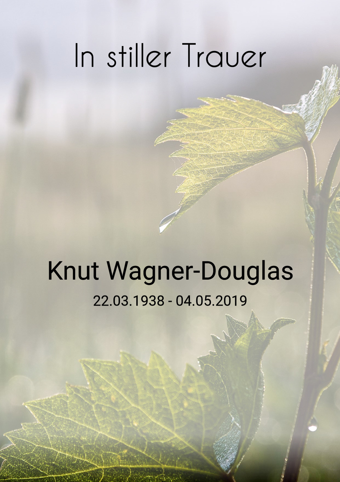 Traueranzeige von Knut Wagner-Douglas