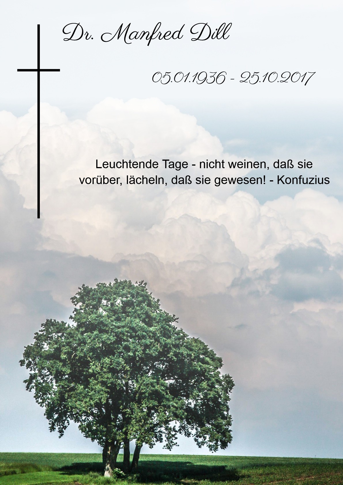 Traueranzeige von Dr. Manfred Dill