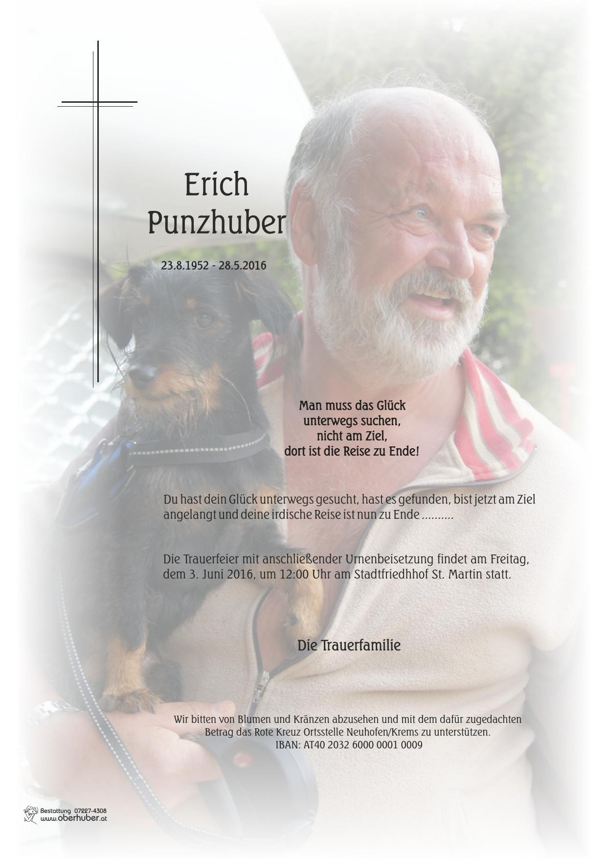 Traueranzeige von Erich Punzhuber