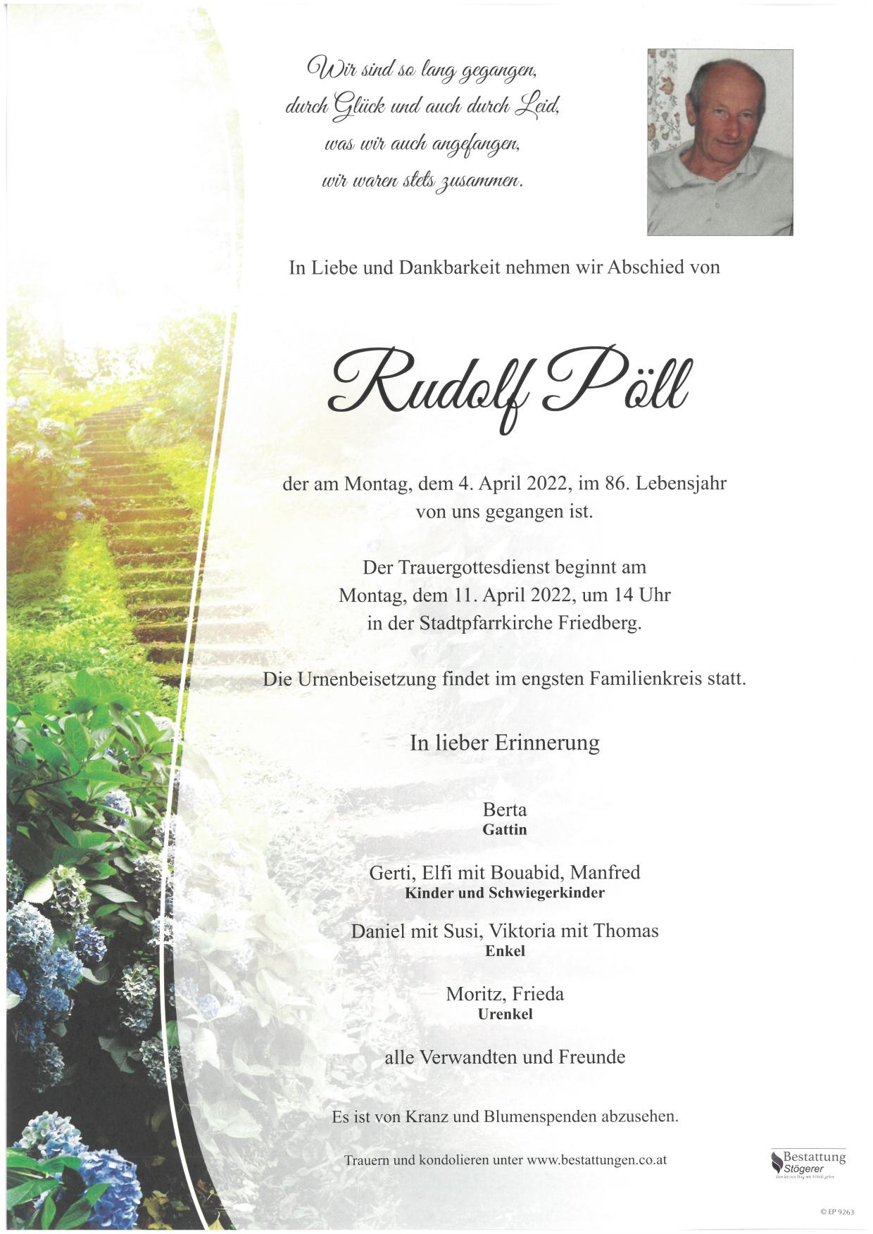Traueranzeige von Rudolf Pöll