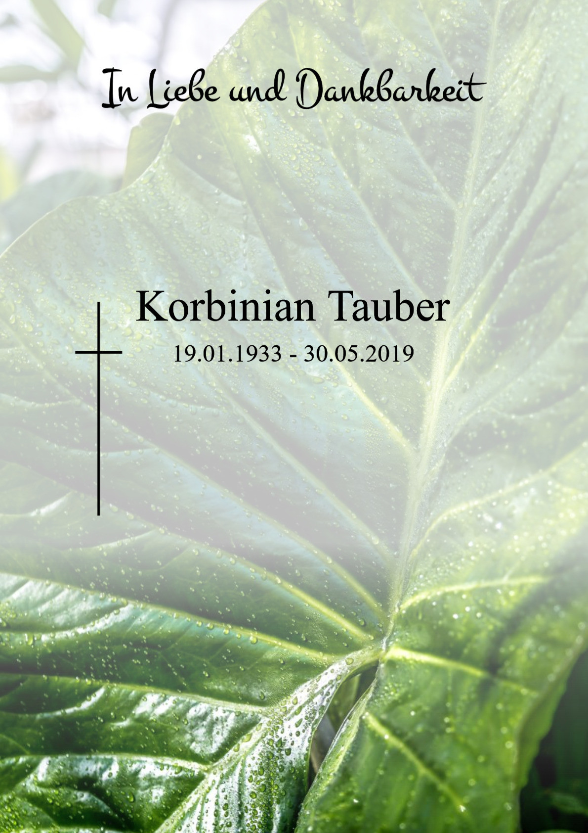 Traueranzeige von Korbinian Tauber