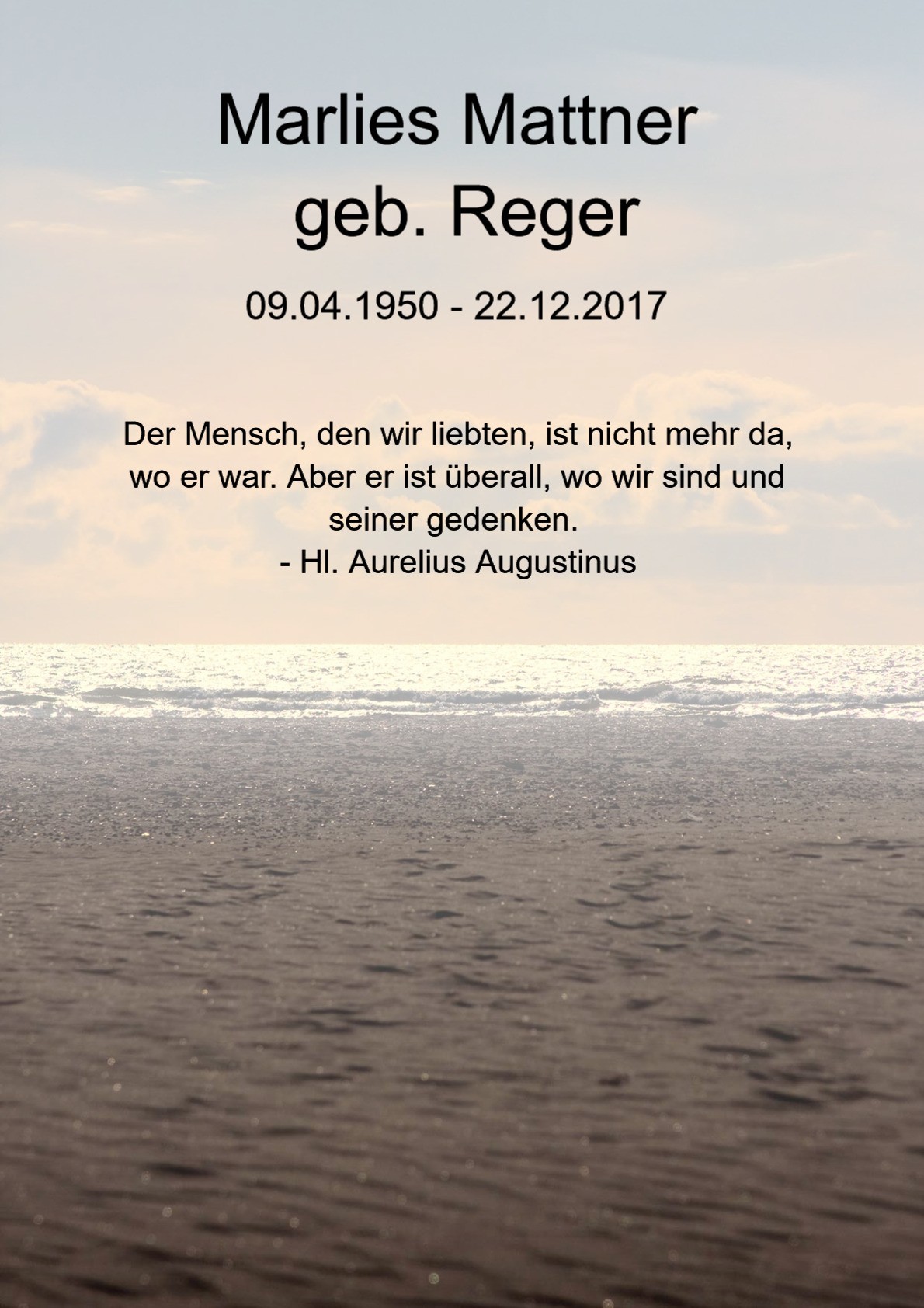 Traueranzeige von Marlies Mattner