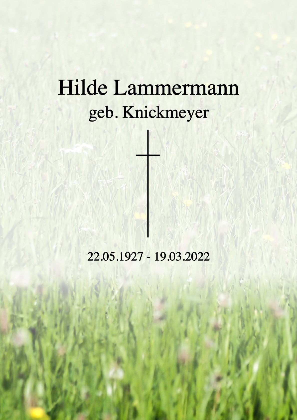 Traueranzeige von Hilde Lammermann