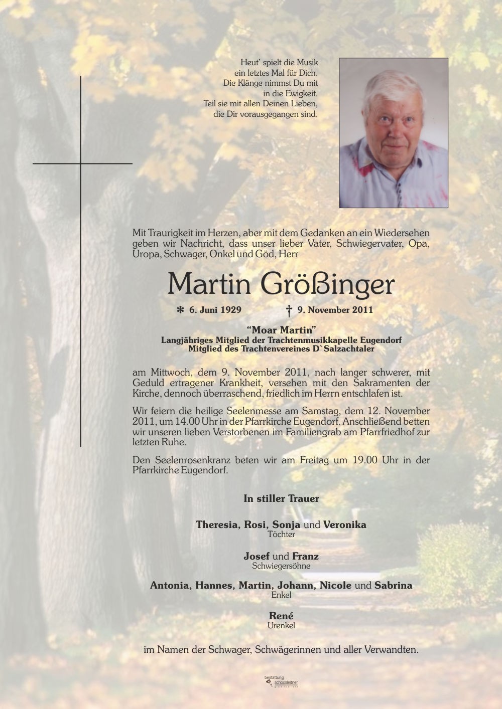 Traueranzeige von Martin Größinger