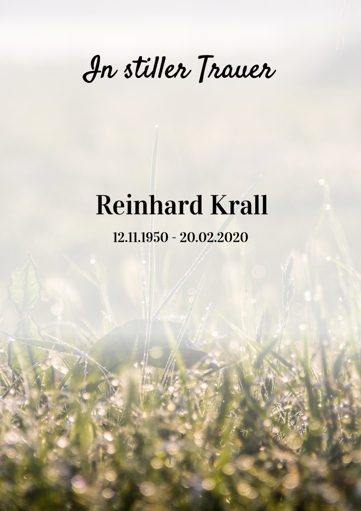 Traueranzeige von Reinhard Krall