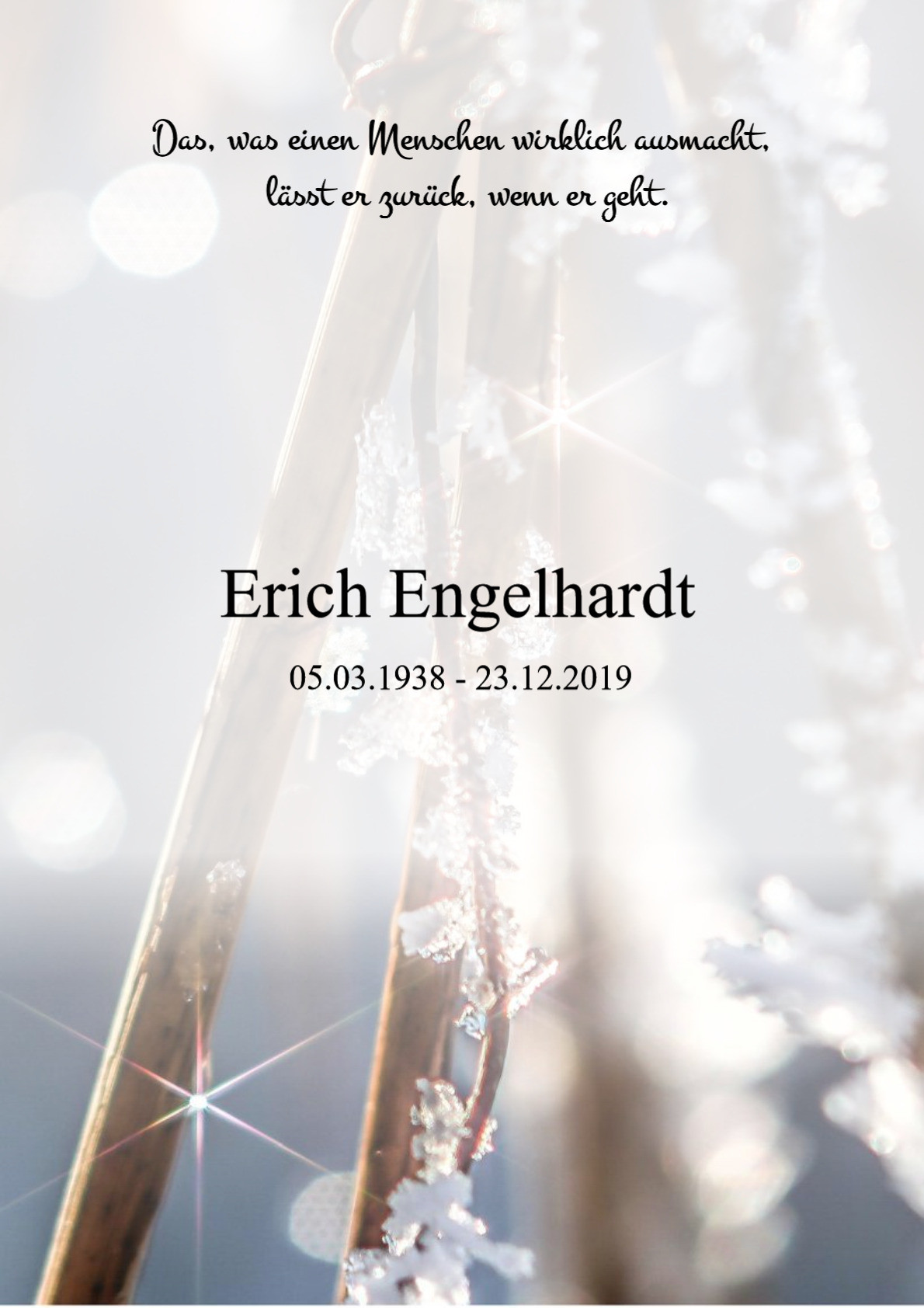 Traueranzeige von Erich Engelhardt