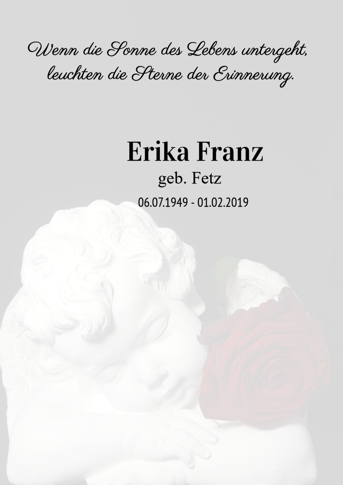 Traueranzeige von Erika Franz