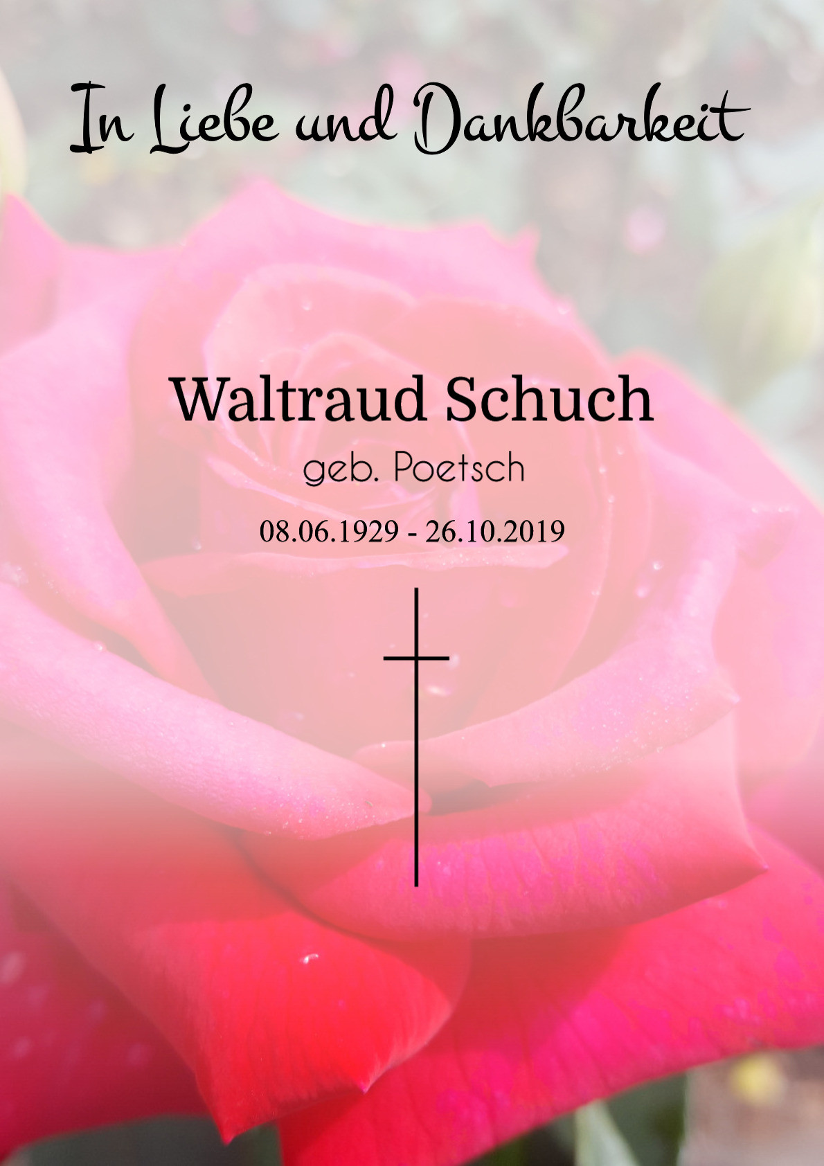 Traueranzeige von Waltraud Schuch
